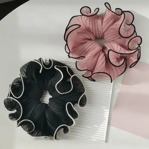 Fashion Retro Wrinkle Chiffon Scrunchies Hair Band (2 Pc)